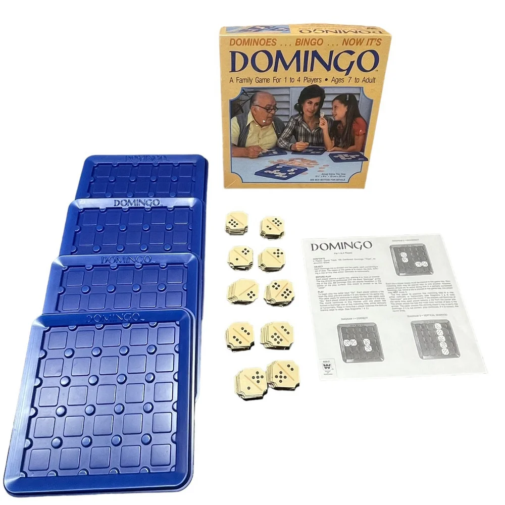 80’s Vintage Domingo Board Game Whitman Dominoes‎ Bingo 1-4 Players Complete EUC